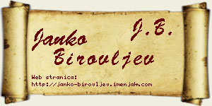 Janko Birovljev vizit kartica